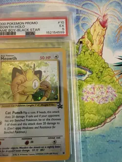 Pokemon Meowth Game Boy Black Star Promo Holo WoTC 2000 PSA 5 English Vintage - Image 2