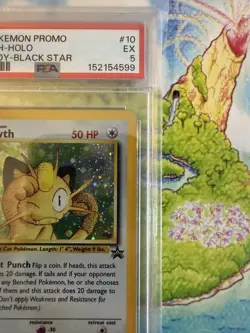Pokemon Meowth Game Boy Black Star Promo Holo WoTC 2000 PSA 5 English Vintage - Image 3