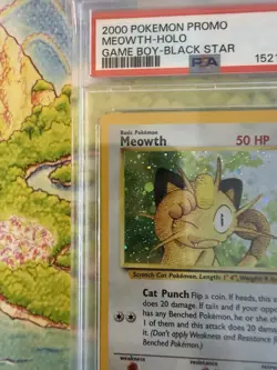 Pokemon Meowth Game Boy Black Star Promo Holo WoTC 2000 PSA 5 English Vintage - Image 4