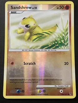 Sandshrew 124/147 Pokemon Platinum Supreme Victors 2009 Reverse Holo Uncommon LP - Image 1