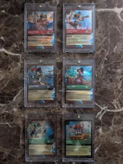 Disney Lorcana TCG Disney Treasure Exclusive Full Set of 5 + Azurite Sea Stitch - Image 1
