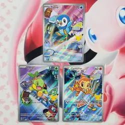 Piplup 042 + Chimchar 041 + Turtwig 040 - First Partner Pokemon Cards - #L456 - Image 1