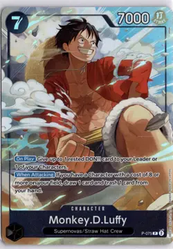 Monkey.D.Luffy P-075 Supernovas Straw Hat Crew Card English Trading Card - Image 3