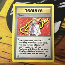 BLAINE Pokemon TCG Trading Card - RARE - 100/132 Gym Challenge - Image 1
