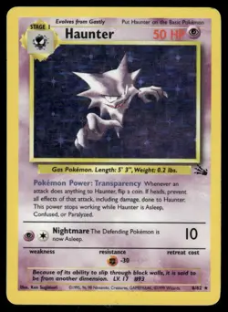 Pokemon Cards Haunter 6/62 Unlimited Holo Fossil WOTC Rare MP - Image 1