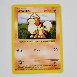 Pokemon Card Growlithe (28/102) Shadowless Base Set TCG 1999 Uncommon NM Card - Image 1