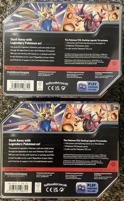 Pokemon TCG Slashing Legends Tin Set of 2 Zacian EX and Koraidon EX New Sealed - Image 3