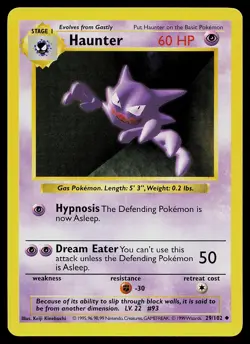 Pokemon Card - Haunter Base Set (Shadowless) 29/102 Uncommon - Image 1