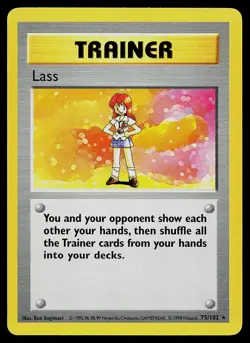 Pokemon Card - Lass Base Set Shadowless 75/102 Unlimited Rare - Image 1