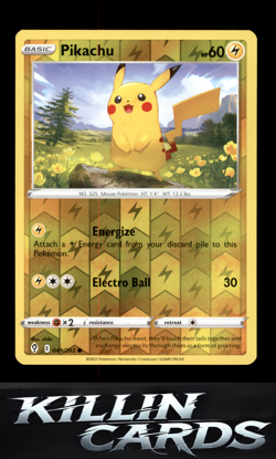 Reverse Holofoil Pikachu 049/203 Pokemon Common SWSH07: Evolving Skies Card NM - Image 1