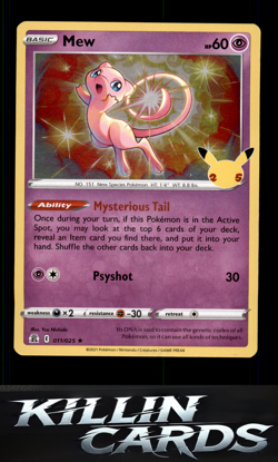 Mew 011/025 Pokemon Holo Rare Celebrations Card NM - Image 1