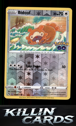 Bidoof (Peelable Ditto) 059/078 Pokemon Common Pokemon GO Card NM - Image 1