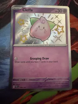Pokemon Cleffa 150/091 SV: Paldean Fates Shiny Rare Basic 30 HP Holo English - Image 1