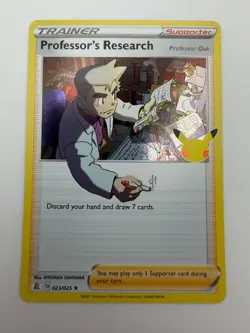 #023/025 Professor's Research Pokemon TCG Celebrations 25th Anniversary 2021-NM - Image 1