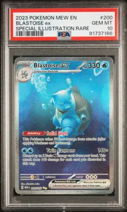 2023 POKEMON MEW EN-151 SPECIAL ILLUSTRATION RARE #200 BLASTOISE EX PSA 10 - Image 1