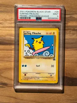 Pokemon Black Star Surfing Pikachu Pokemon League Promo PSA 9 PSA # 68566083 - Image 3