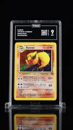 FLAREON 3/64 HOLO JUNGLE POKEMON TCG TAG 9 Cert #L9971604 - Image 1