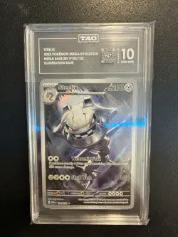2025 Pokemon Mega Evolution 150/132 Steelix Illustration Rare TAG 10 (967) - Image 3