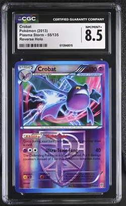 CGC 8.5 - Crobat [Reverse Holo] #55 Pokemon Plasma Storm - Image 1
