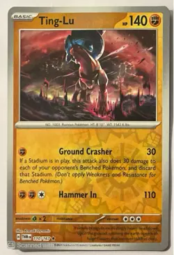 Pokemon Ting-Lu 110/167 Sv06 Twilight Masquerade Reverse Holo Rare Basic 140HP - Image 1