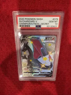 2020 POKEMON CHARIZARD V SWORD & SHIELD CHAMPION'S PATH SECRET PSA 10 - Image 2