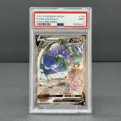 Pokemon Rayquaza V Alternate Full Art 194/203 SWSH07 Evolving Skies PSA 9 - Image 1