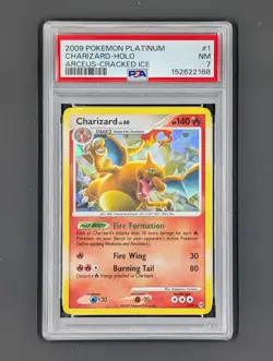 2009 POKEMON PLATINUM CHARIZARD-HOLO ARCEUS-CRAKED ICE NM 7 PSA #1 - Image 1