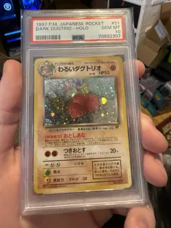 Pokemon Dark Dugtrio Holo Rare Rocket Gang Japanese PSA 10 #51 W Corner Swirl - Image 1