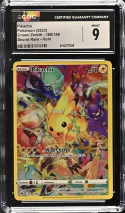 2023 Pokemon SWSH Crown Zenith Pikachu #160/159 CGC 9 - Image 1