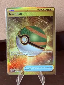 Pokemon Nest Ball 255/198 Hyper Rare Gold SV01 Scarlet Violet NM Full Art - Image 1