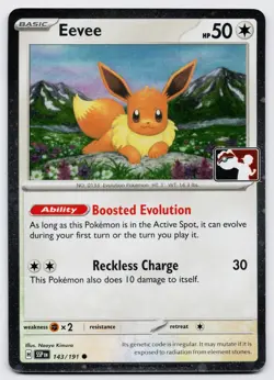 Pokemon TCG Eevee 143/191 Prize Pack Stamped Cosmo Holo w/ Swirl NM - Image 3