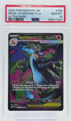 Pokemon Mega Charizard X ex Phantasmal Flames 109/094 PSA 10 Gem Mint TCG - Image 1