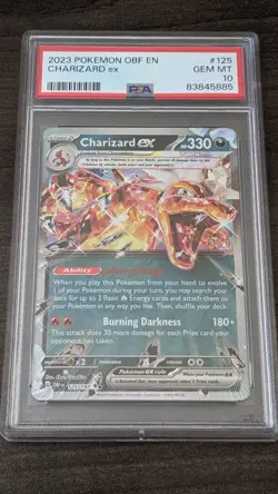 CHARIZARD EX 2023 Pokemon #125/197 PSA 10 GEM-MINT Obsidian Flames Graded! - Image 1