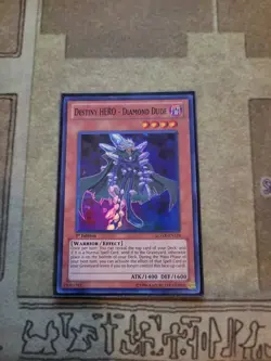 YUGIOH DESTINY HERO DIAMOND DUDE LCGX-EN124 SUPER 1ST ED NM - Image 1
