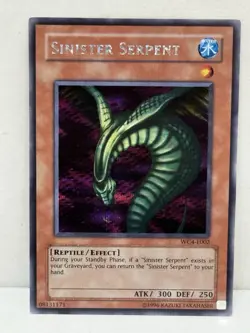 Yugioh Sinister Serpent WC4-E002 Parallel Secret Rare Promo - Image 1