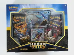 2019 Pokemon Hidden Fates Gyarados GX Collection Box + Promo & 4 Packs - Sealed - Image 1