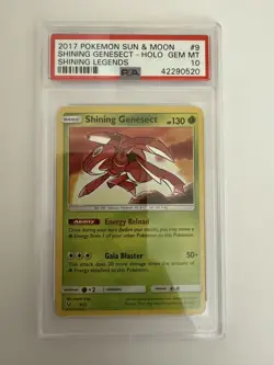 Pokemon Shining Genesect PSA 10 Sun & Moon Shining Legends Holo 9/73 2017 - Image 1