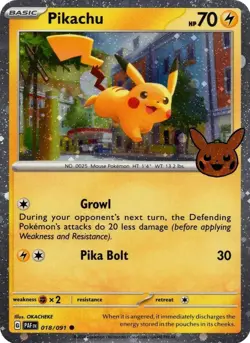 Pikachu - (Cosmos Holo) 018/091 Trick or Trade 2024 Stamped - Pokemon TCG - Image 1