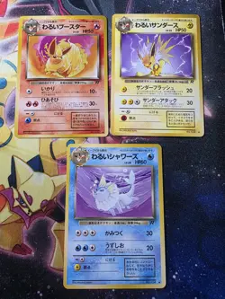Pokemon Cards Dark Vaporeon Jolteon Flareon Team Rocket Set TR TCG Japanese - Image 1