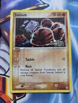 Pokemon TCG Swinub Card Ex Team Rocket Returns Reverse Holo 79/109 Stamped - Image 1