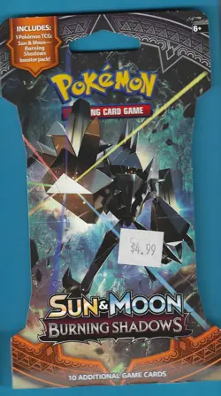 Pokemon "Burning Shadows" 10-Card Sealed Sleeved Booster Pack (Necrozma) X1 - Image 1