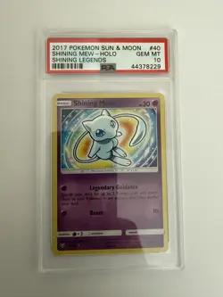 2017 POKEMON SUN & MOON SHINING LEGENDS #40 SHINING MEW-HOLO PSA 10 GEM MINT - Image 1