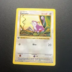 Pokemon Cards: Base Set 1st Edition Common: Rattata 61/102 - Image 1