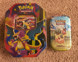 Mega Charizard Y Tin-New/Sealed AND Ascended Heroes Pikachu Mini Tin - Image 1