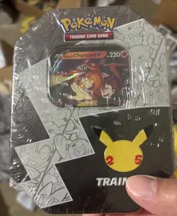 Lot of 5 Pokemon Celebrations TCG 25th Anniversary Tin - Lance's Charizard V - Image 1