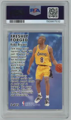 1996-97 Skybox MEtal Freshly Forged Kobe Bryant RC #3 PSA 9 Rookie Lakers - Image 2
