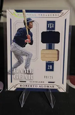 2019 Panini National Treasures - Game Gear Material Roberto Alomar Holo Gold /25 - Image 1
