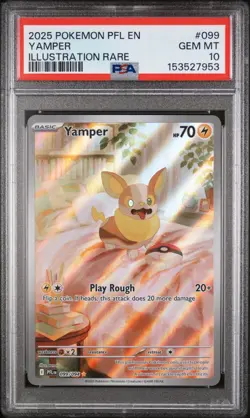 Pokemon Yamper Illustration Phantasmal Flames #099 Graded Card PSA 10 - Image 1