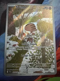 Pokemon Swinub 165/159 SV09 Illustration Rare Full Art Holo English Card - Image 1