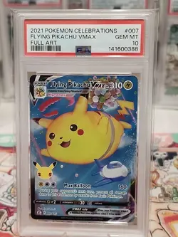 Pokemon Cards PSA 10 Gem Mt Flying Pikachu Vmax Celebrations SWSH 2021 007/025 - Image 2